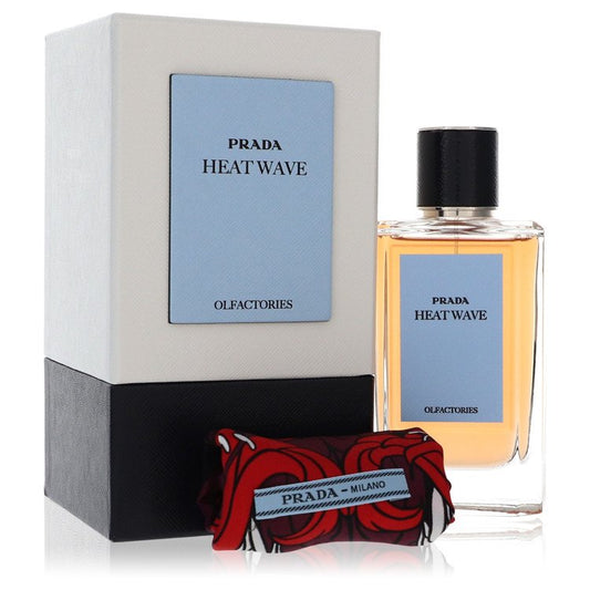 Prada Olfactories Heat Wave by Prada Eau De Parfum Spray with Gift Pouch (Unisex) 3.4 oz 3.4 oz Eau de Parfum Spray + Gift Pouch for Men - Fragrance Spice