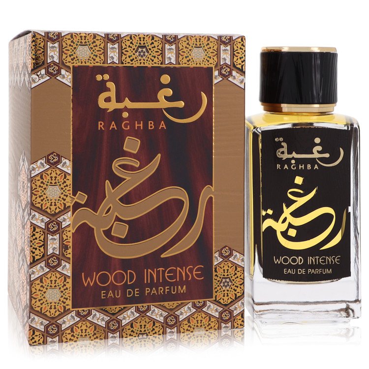 Raghba Wood Intense by Lattafa Eau De Parfum Spray (Unisex) 3.4 oz for Women - Fragrance Spice