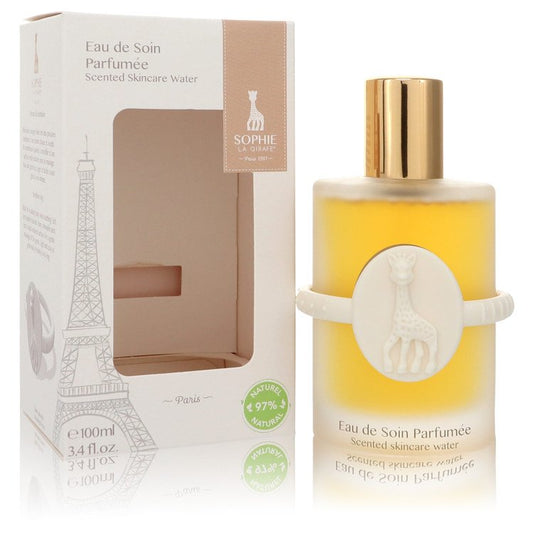 Sophie La Girafe Eau de Soin Parfumee by Sophie La Girafe Gift Set -- 3.4 oz Scented Skincare Water (Alcohol-Free) + 1 Sophie La Girafe Soft Toy for Women - Fragrance Spice