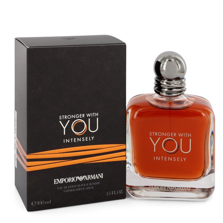 Stronger With You Intensely by Giorgio Armani Eau De Parfum Spray 3.4 oz  for Men - Fragrance Spice