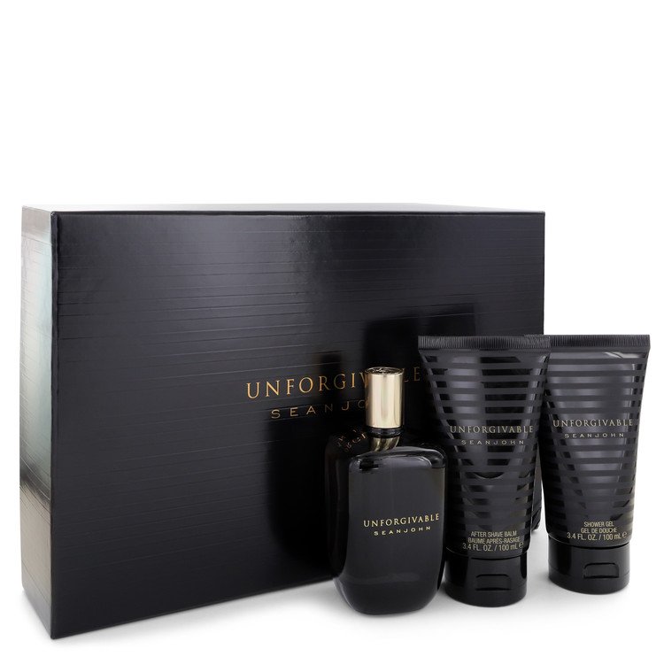 Unforgivable by Sean John Gift Set -- 4.2 oz Eau De Toilette Spray + 3.4 oz Shower Gel + 3.4 oz After Shave Balm for Men - Fragrance Spice