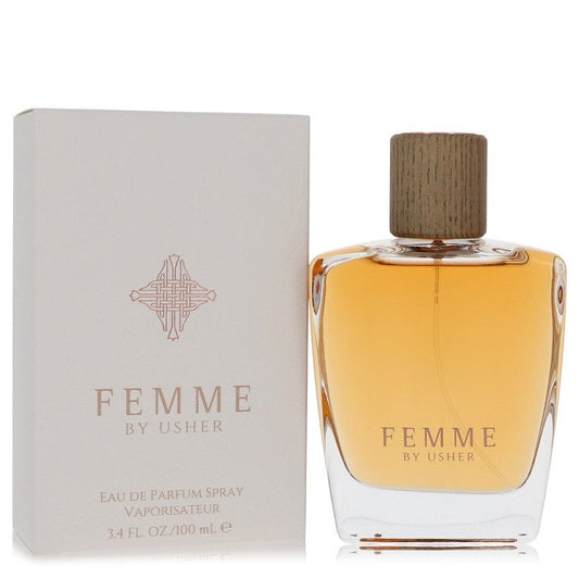 Usher Femme by Usher Gift Set -- 3.4 oz Eau De Parfum Spray + 3.4 oz Body Lotion + 3.4 oz Shower Gel for Women - Fragrance Spice