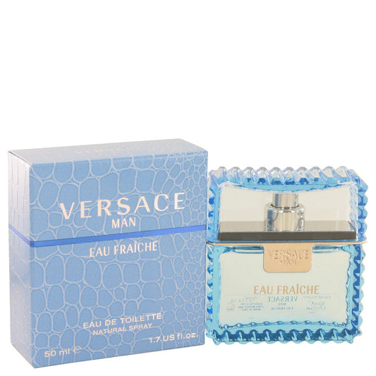 Versace Man by Versace Eau Fraiche Eau De Toilette Spray (Blue) 1.7 oz for Men - Fragrance Spice