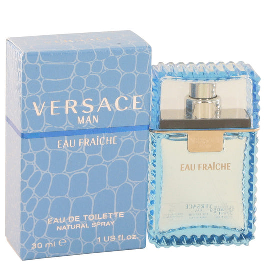 Versace Man by Versace Eau Fraiche Eau De Toilette Spray (Blue) 1 oz for Men - Fragrance Spice