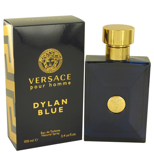 Versace Pour Homme Dylan Blue by Versace Gift Set -- 3.4 oz Eau de Toilette Spray + 3.4 oz Shower Gel for Men - Fragrance Spice