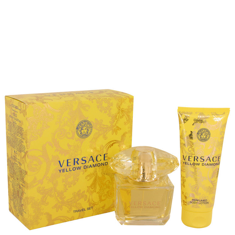 Versace Yellow Diamond by Versace Gift Set -- 3 oz Eau De Toilette Spray + 3.4 oz Body lotion for Women - Fragrance Spice