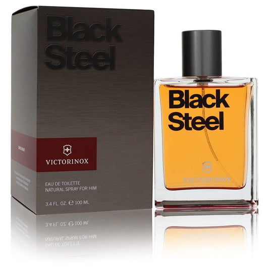 Victorinox Black Steel by Victorinox Eau De Toilette Spray 3.4 oz for Men - Fragrance Spice
